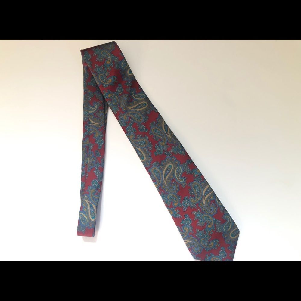 2/$25⚡️Oakton LTD Burgundy 100% Silk Necktie 👔